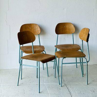 photo for sale Vintage Schoolstoelen, 1970, Set Van 4