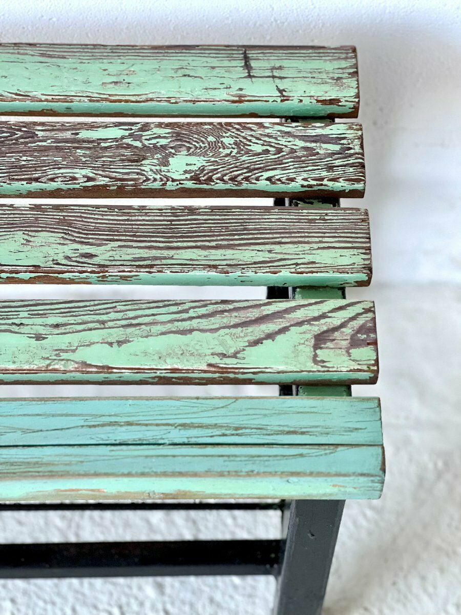Industrial School Bench, 1970, 1970s photo vinterior