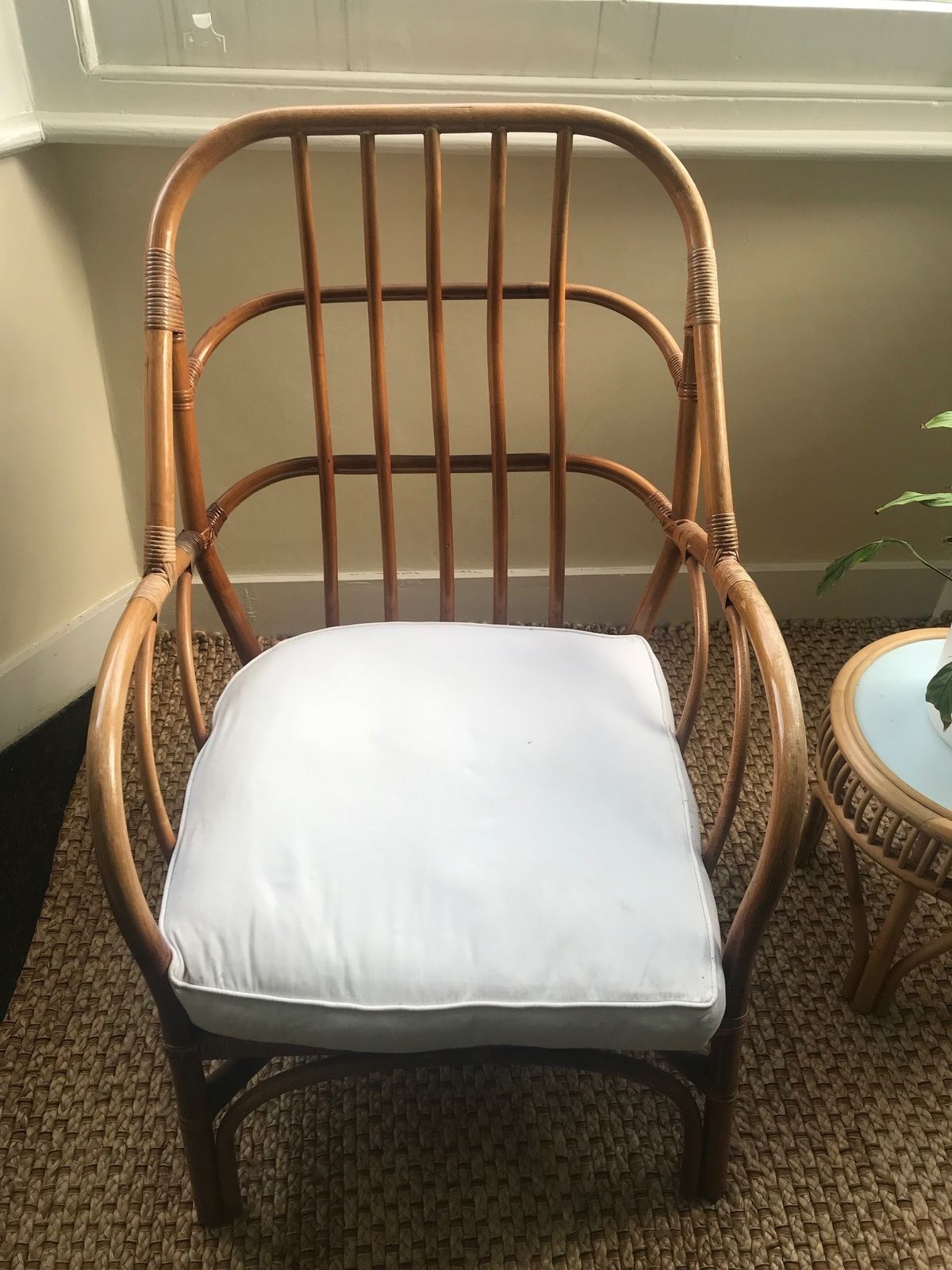 Mid Century Bamboo Wicker Cane Tube Armchair photo furniture