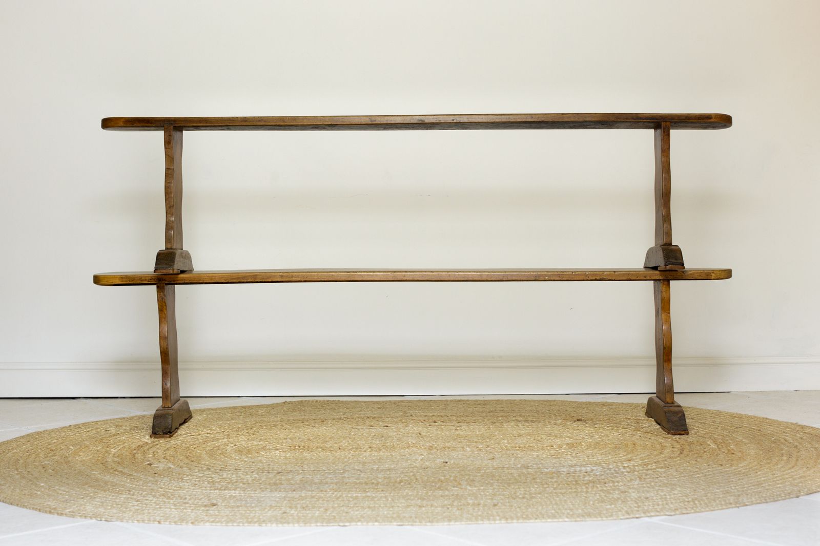 Pair Of Vintage French Fruitwood Benches photo vinterior