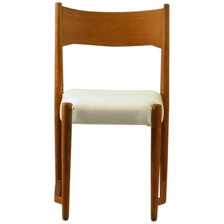 1941 White Hans J. Wegner Oak Dining Chair "City Hall Chair" For Plan Møbler photo furniture