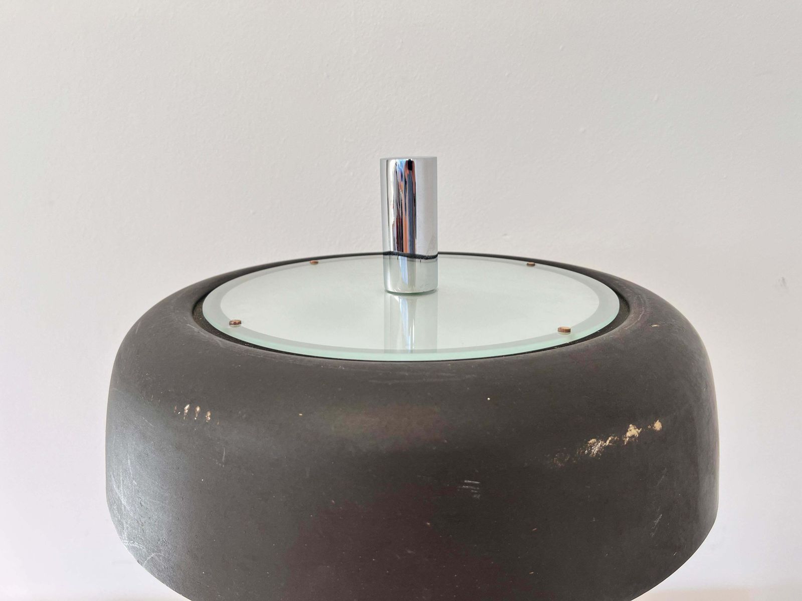 Big Design Extra Large Midcentury Mushroom Table Lamp By Hillebrand, 1970s photo for sale
