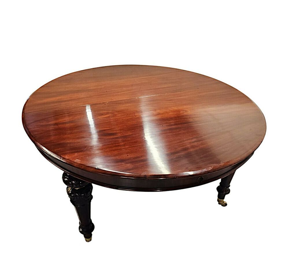 A Very Rare And Fine Irish 19th Century Four Leaf Extending Dining Table In The Manner Of Strahan Of Dublin photo Furniture