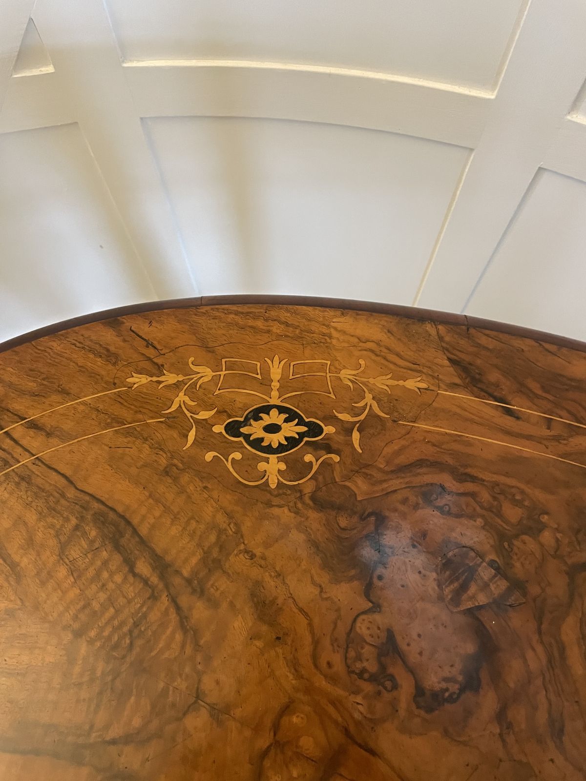 Antique 19th Century Quality Inlaid Burr Walnut Oval Centre Table photo 1495.0