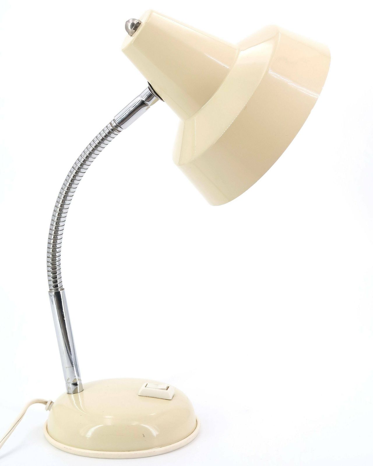 Franse Gelede Beige Bureaulamp, Ca. Jaren 1950 / Vintage, Kinderkamer, Tafelverlichting photo for sale