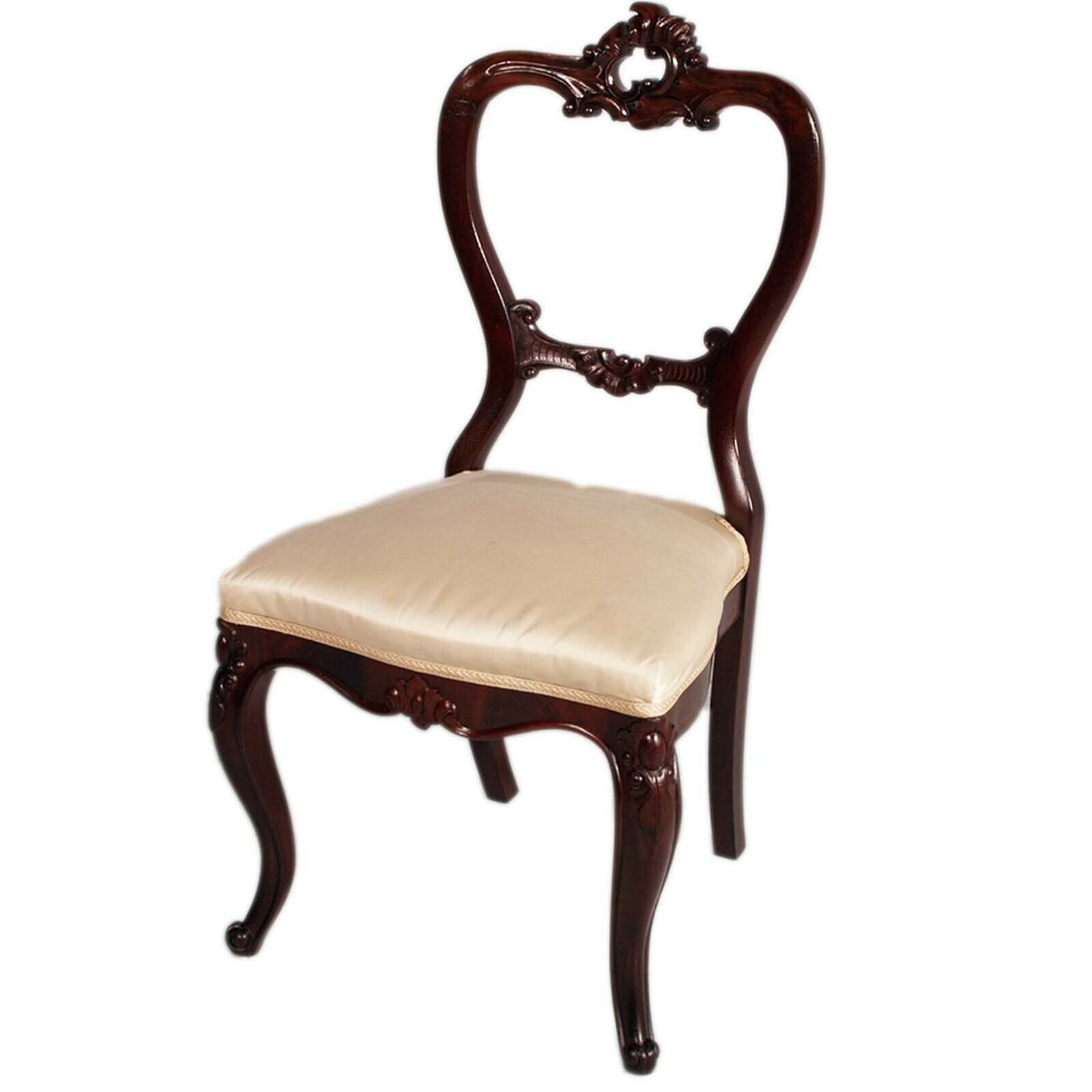 19th Century French Mahogany Table Empire Style With Louis Philippe Four Chairs photo vintage