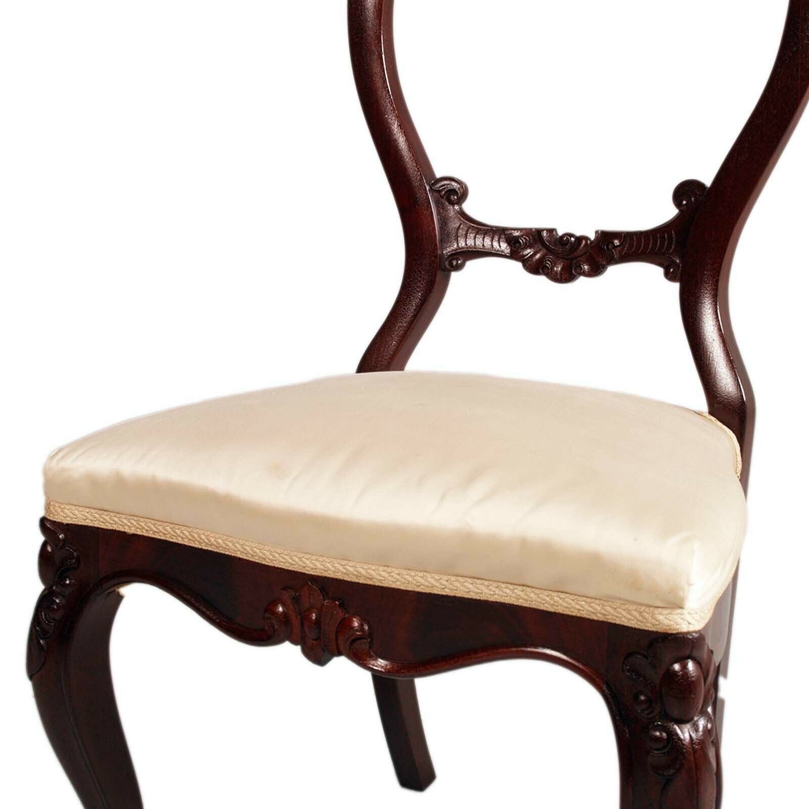 Furniture 19th Century French Mahogany Table Empire Style With Louis Philippe Four Chairs photo