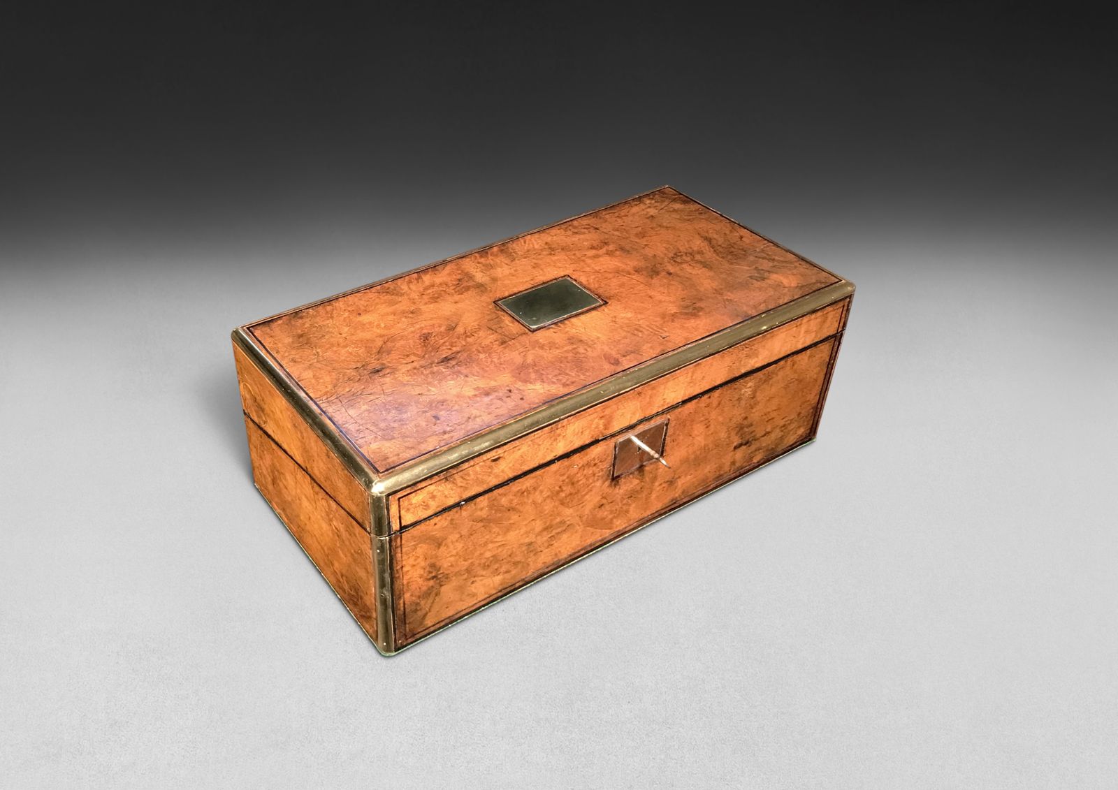 Burr Walnut And Brass Campaign Writing Box By Mappin & Webb photo buy