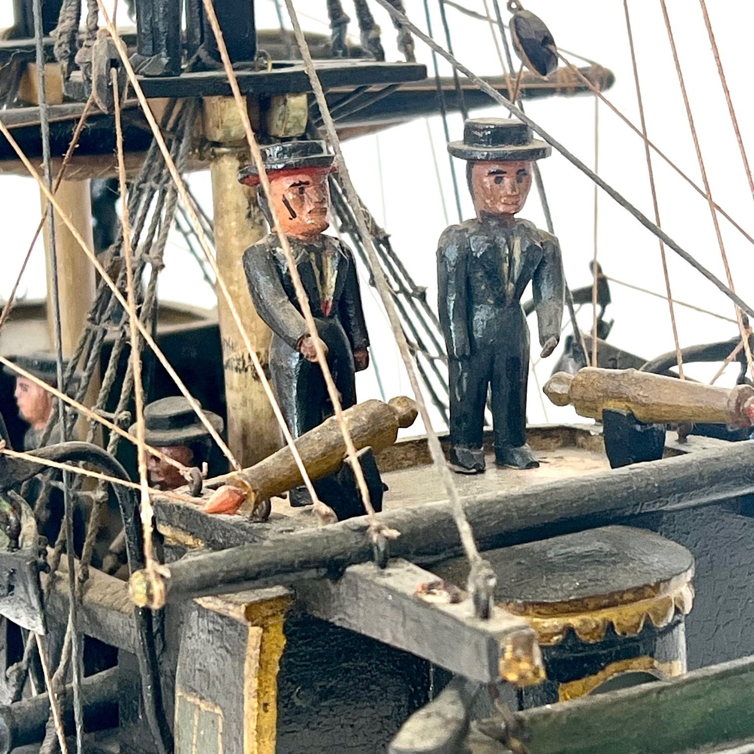 photo furniture Folk Art Frigate, 1800s, Antique
