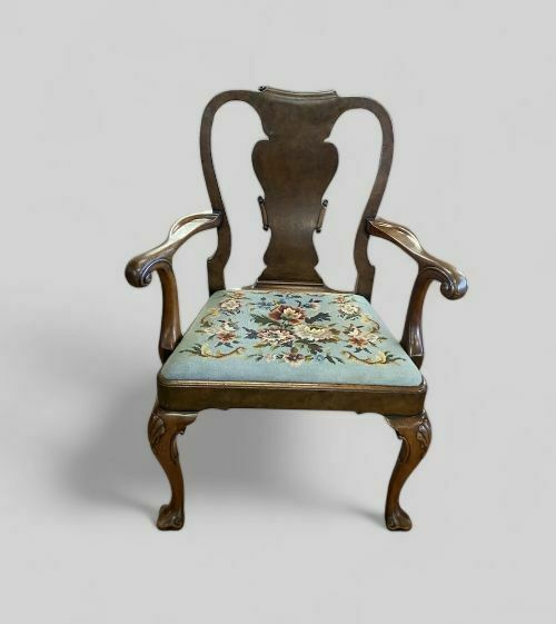 Queen Anne Style Walnut Study Chair photo buy