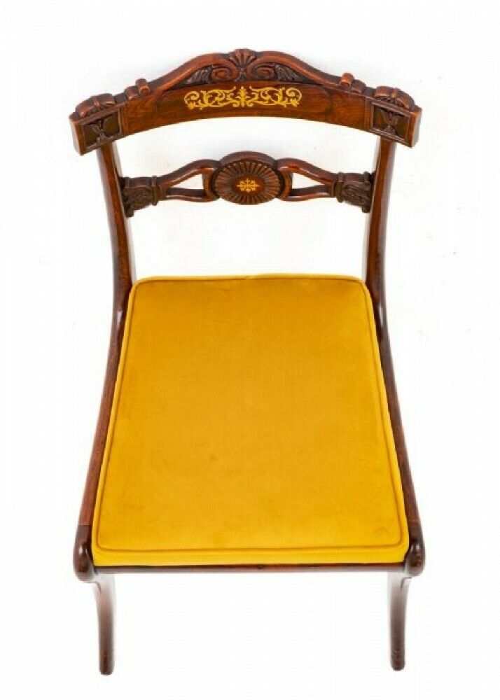 Set Regency Dining Chairs Period Antique Brass Inlay photo 3250.0