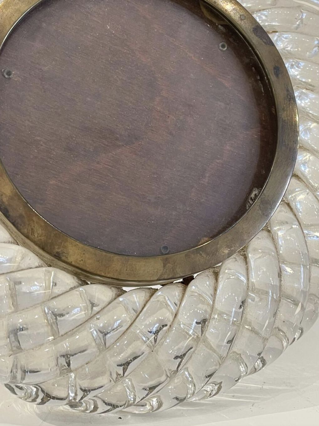 Mid Century Modern Round Picture Frame By Carlo Scarpa For Venini, 1950s photo vinterior