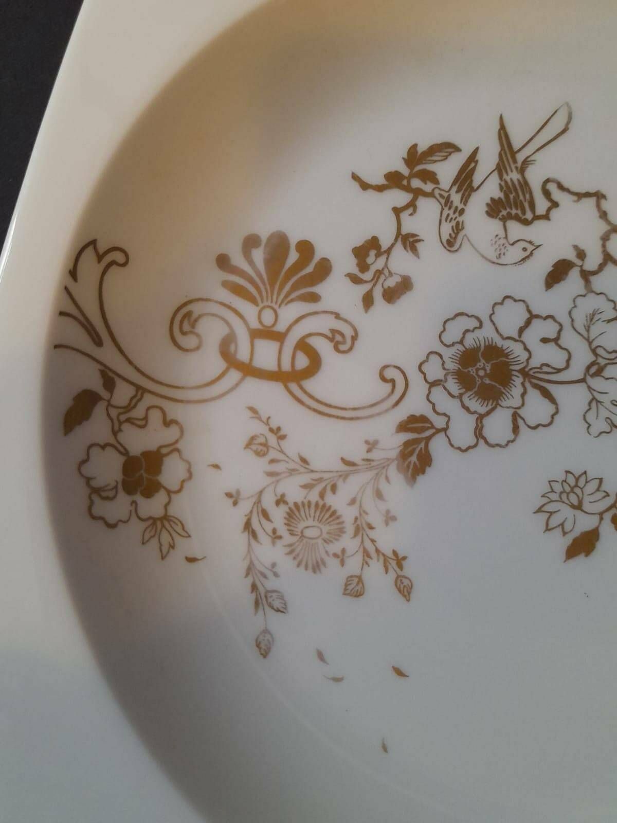 4 Dessert Plates In White Wedgwood Porcelain With Gold Decoration, Plato Gold Series photo buy