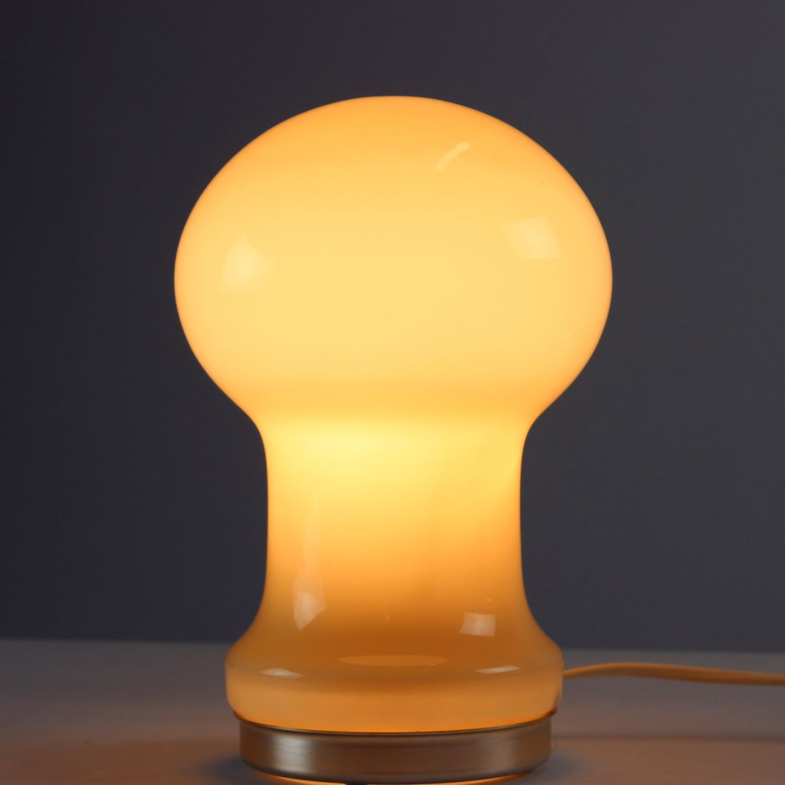 Unique Beige Opaline Glass Table Lamp By Ivan Jakes, Czechoslovakia 1960s photo Lighting
