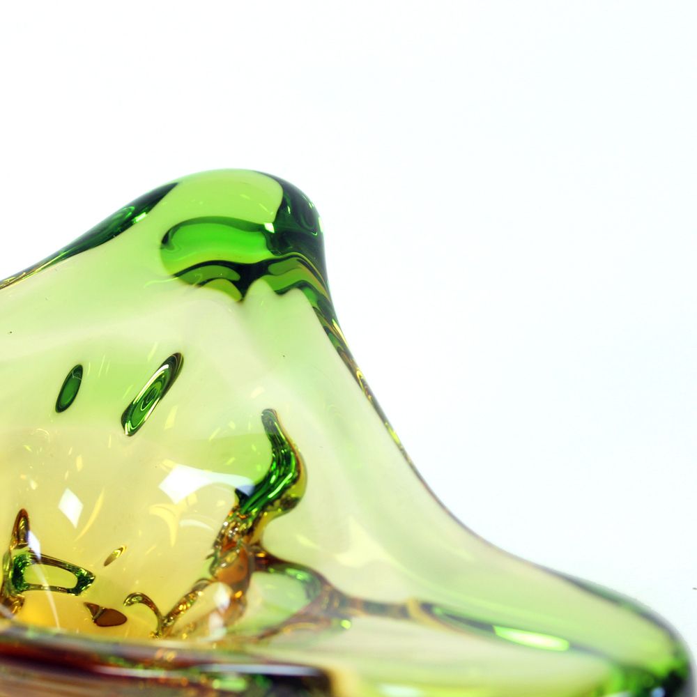 Unique Art Glass Bowl By Frantisek Zemek For Glass Factory Mstisov, Czechoslovakia photo Home Decor