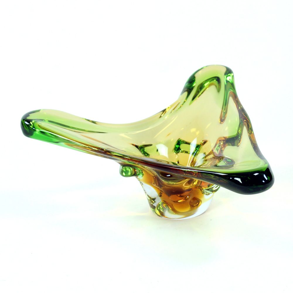 photo for sale Unique Art Glass Bowl By Frantisek Zemek For Glass Factory Mstisov, Czechoslovakia