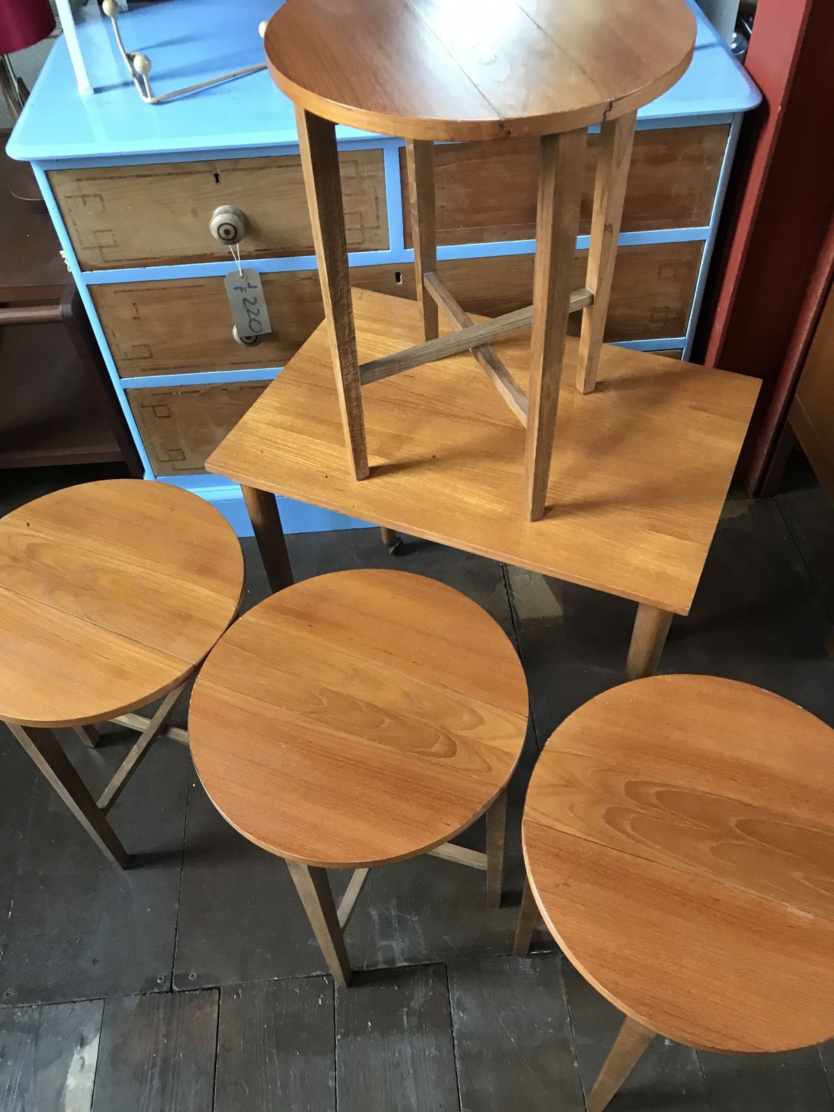 Nest Of 5 Tables Poul Hundevad Style For Novy Domov  Teak Finish photo Furniture