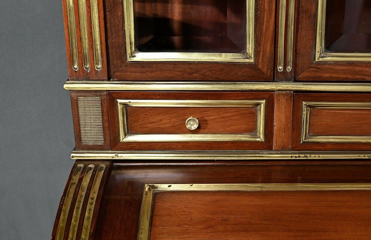 4330.0 Rare Small Cylinder Desk And Showcase, Louis XVI Style – Mid 19th Century photo