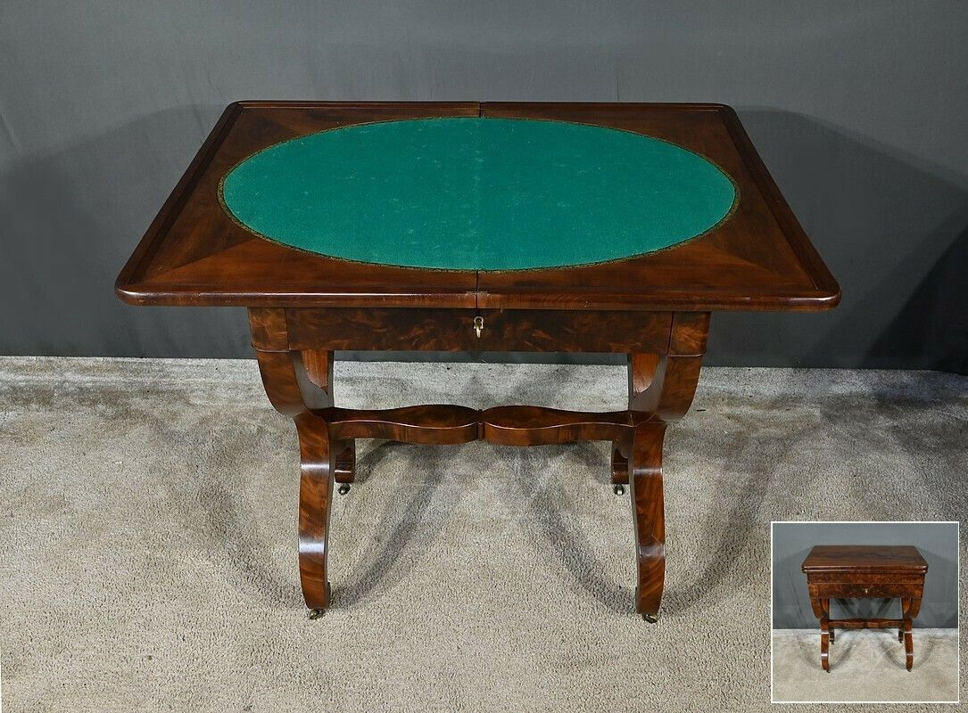 Burl Mahogany Games Table, Restoration Period – Early 19th Century