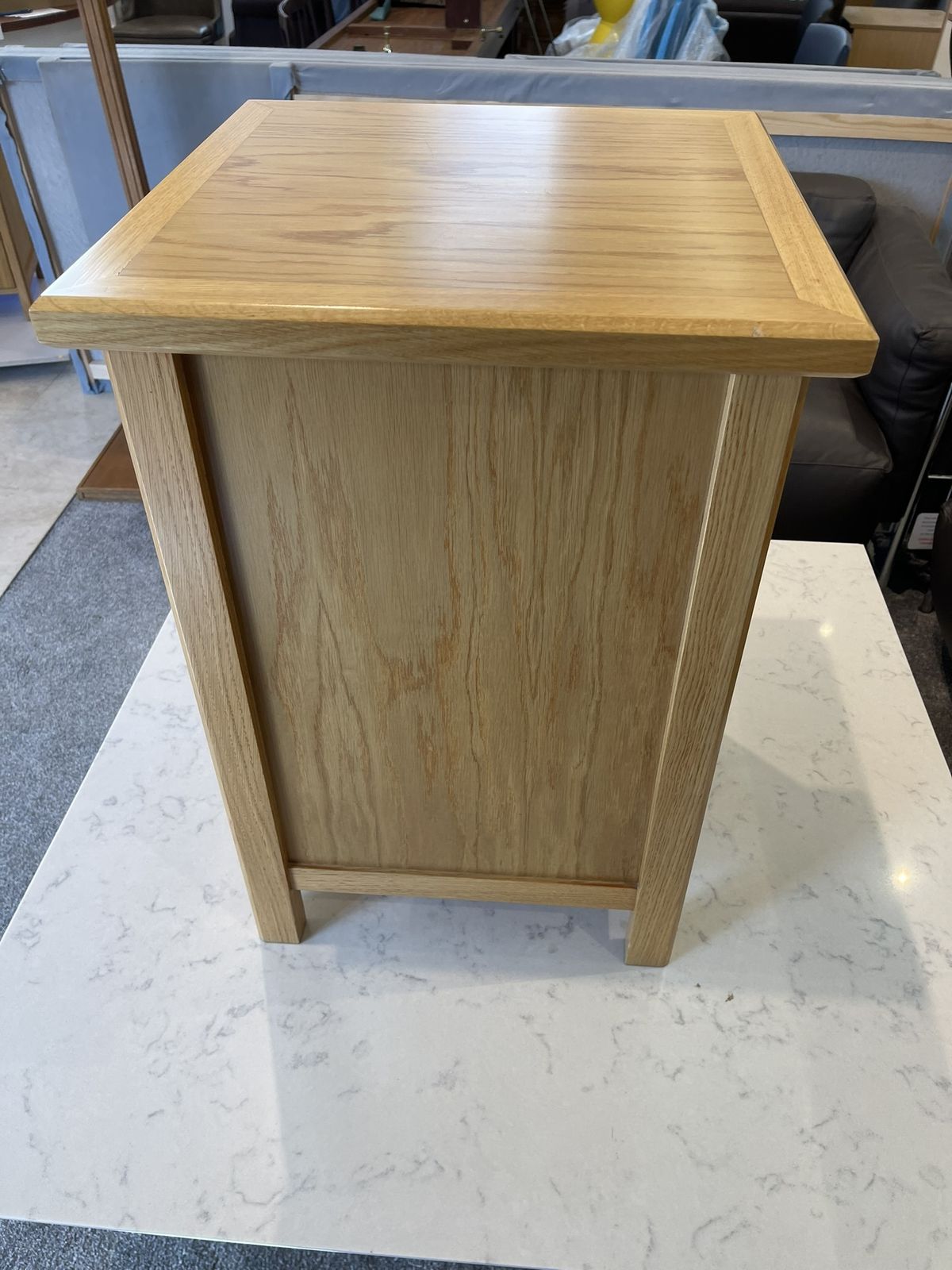 Oak Bedside Cabinet With Oak Veneer Panels And Solid Oak Lipping, Legs And Frame photo vintage