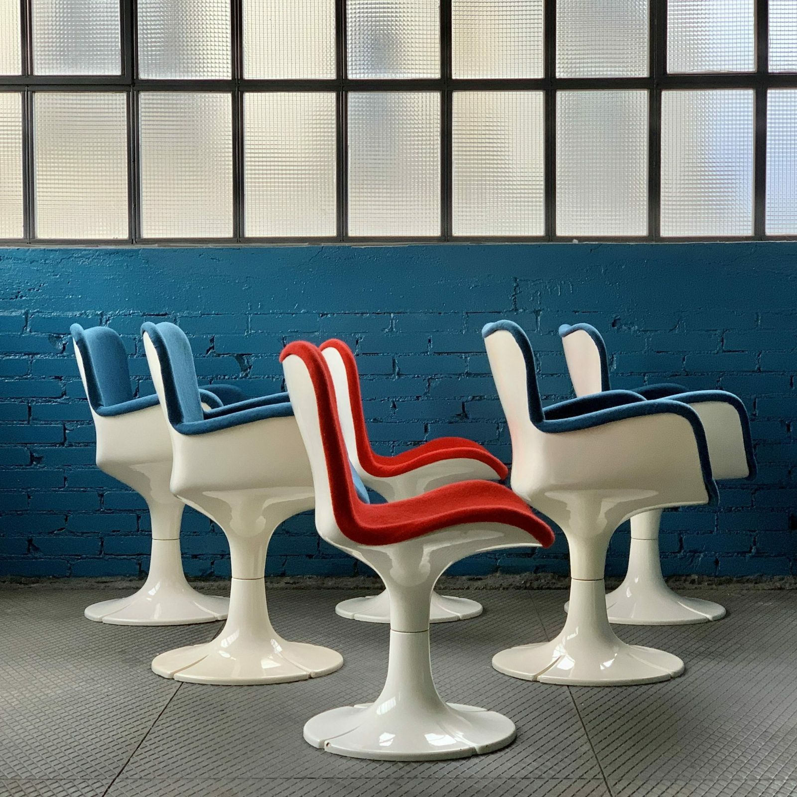 Christian Adam, 4 Armchairs Trefle, Airborne Ed., C.1968 Adam Christian (Born In 1938) photo vinterior