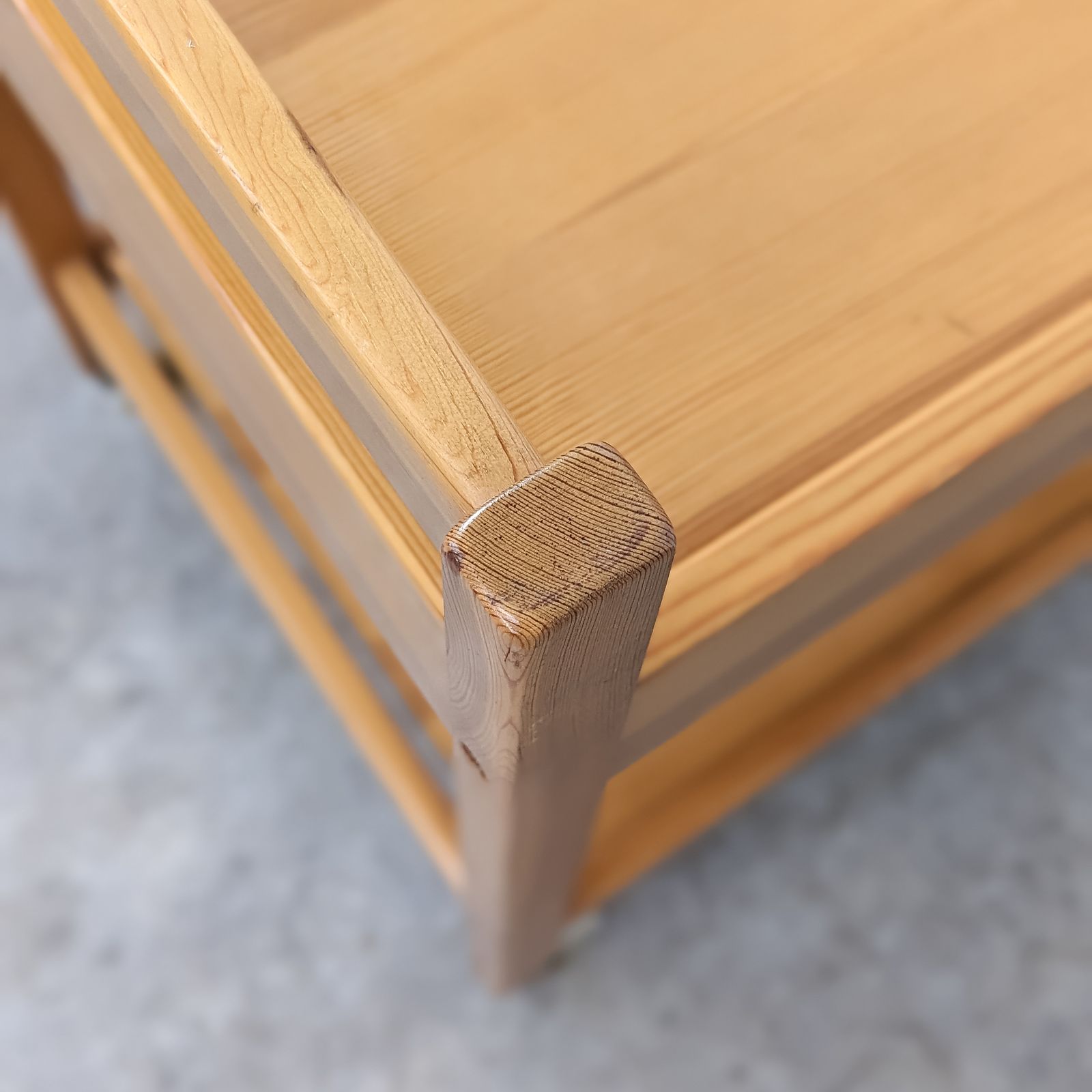 Furniture Vintage Pine Wood Serving Cart By Erik Wørts, 1970s photo