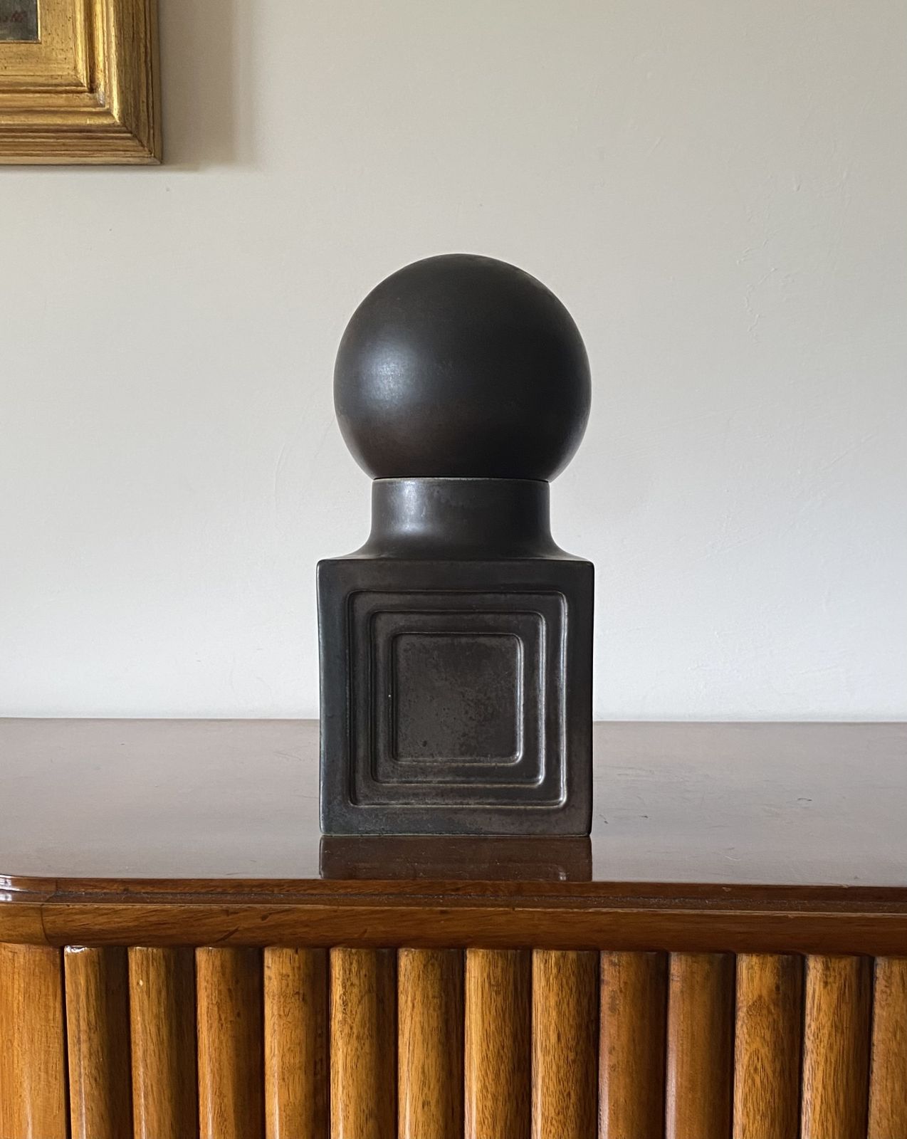 photo for sale Xavier Feal, Mid Century Modern Brown Ceramic, France 1960s