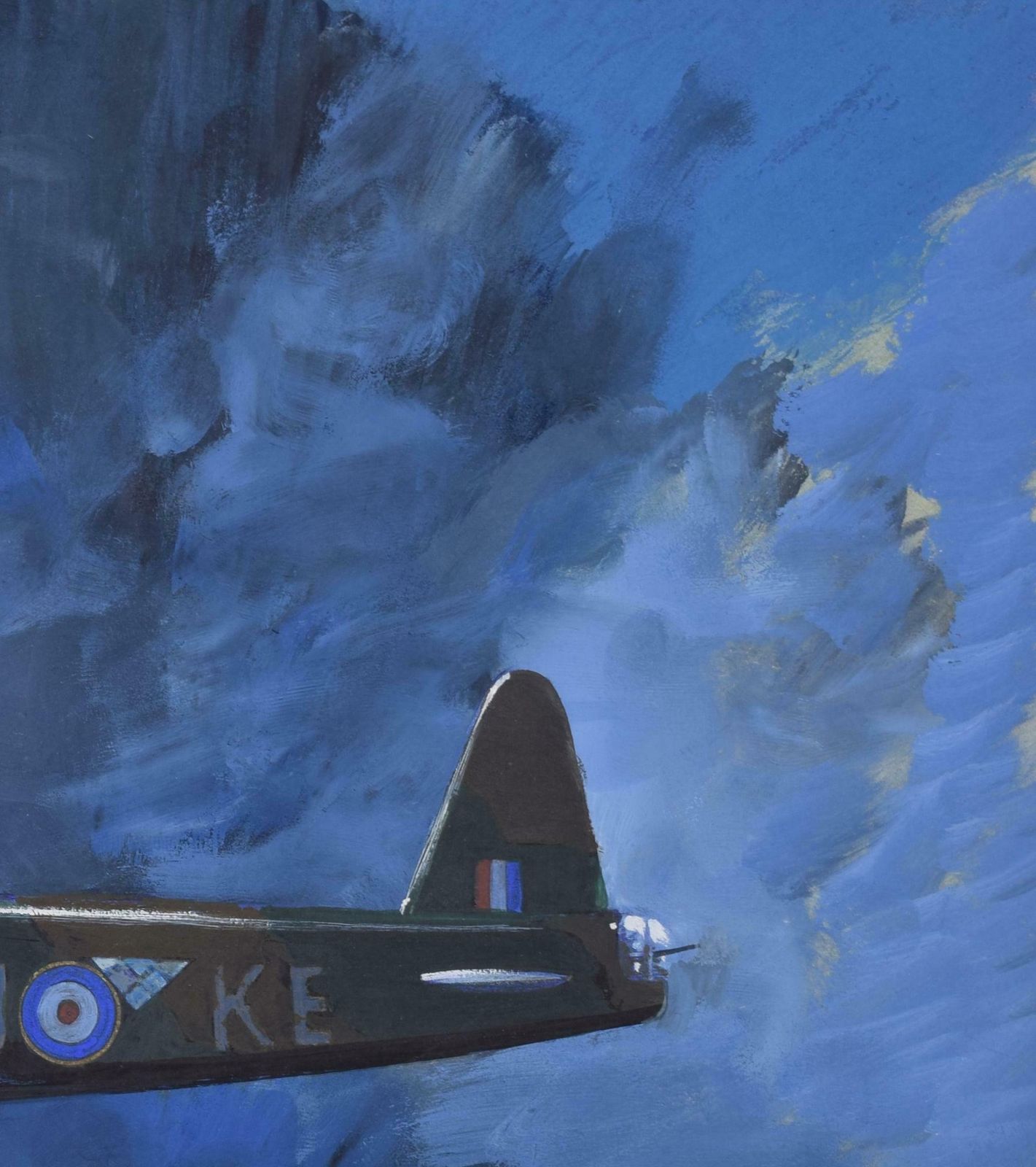 Leslie Carr Wellington Bomber Ww2 Gouache Painting By Leslie Carr photo Art