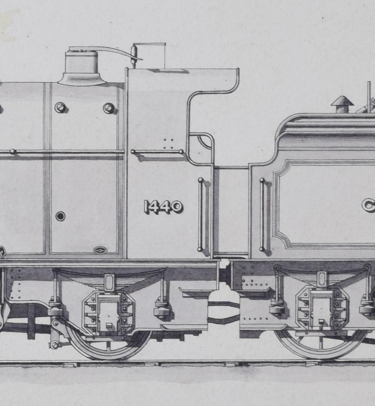 Leslie Carr Steam Engine Great Northern Railway 1910 Drawing By Leslie Carr photo Art