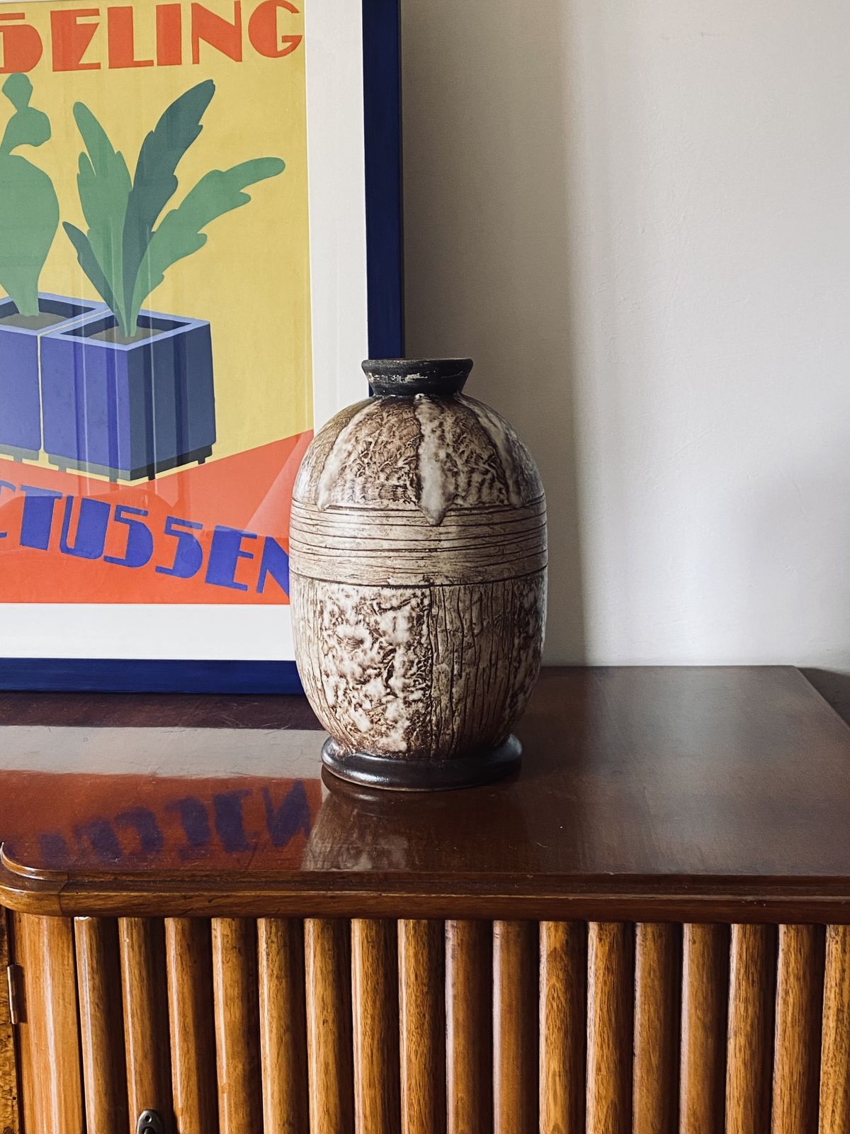 Louis Auguste Dage, Art Deco Unique Ceramic Vase, France 1930 photo 850.0