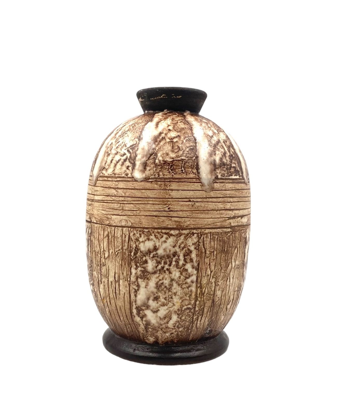 photo furniture Louis Auguste Dage, Art Deco Unique Ceramic Vase, France 1930