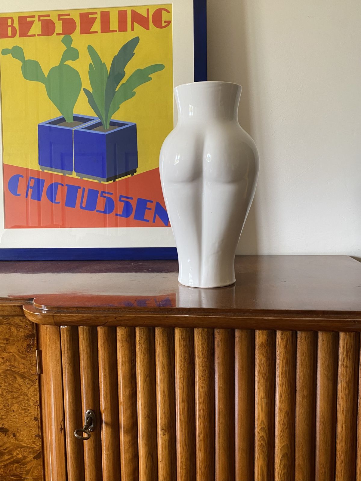 Postmodern Ceramic 'Femme' Vase, Baba, Vallauris France Ca. 1980s