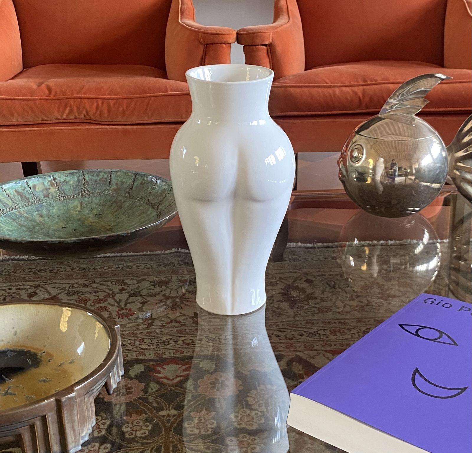 Home Decor Postmodern Ceramic 'Femme' Vase, Baba, Vallauris France Ca. 1980s photo