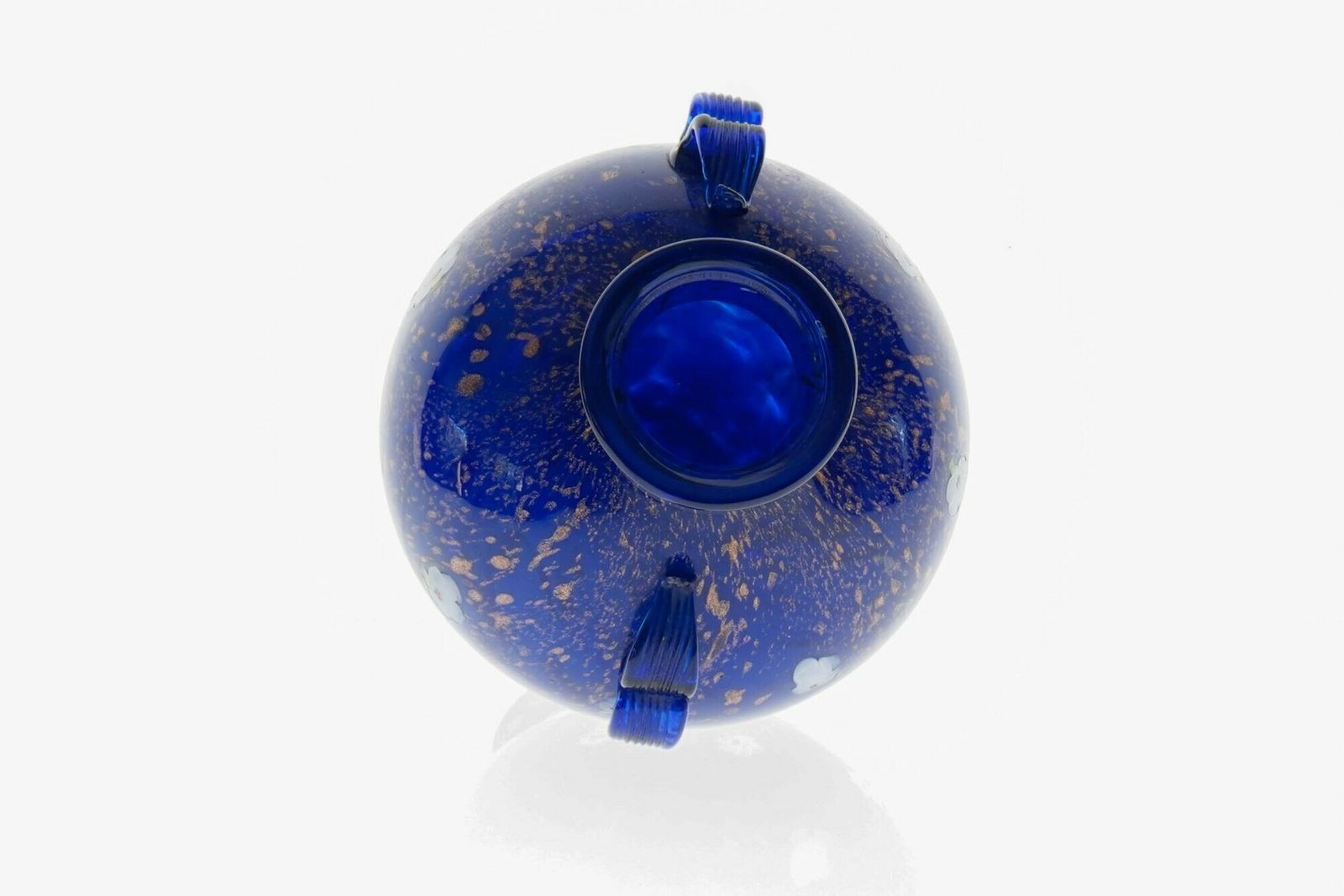 1800.0 Cobalt Murano Glass Vase, Murrine And Avventurina. Lapis Lazuli. Fratelli Toso photo