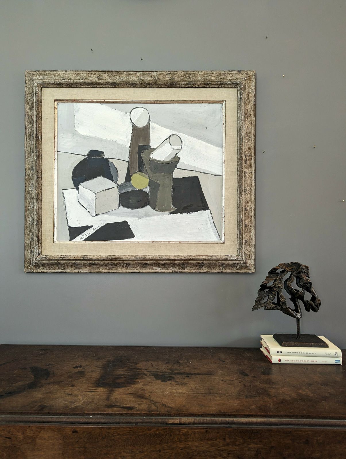 The Green Ball, Mid 20th Century Oil Painting photo Art