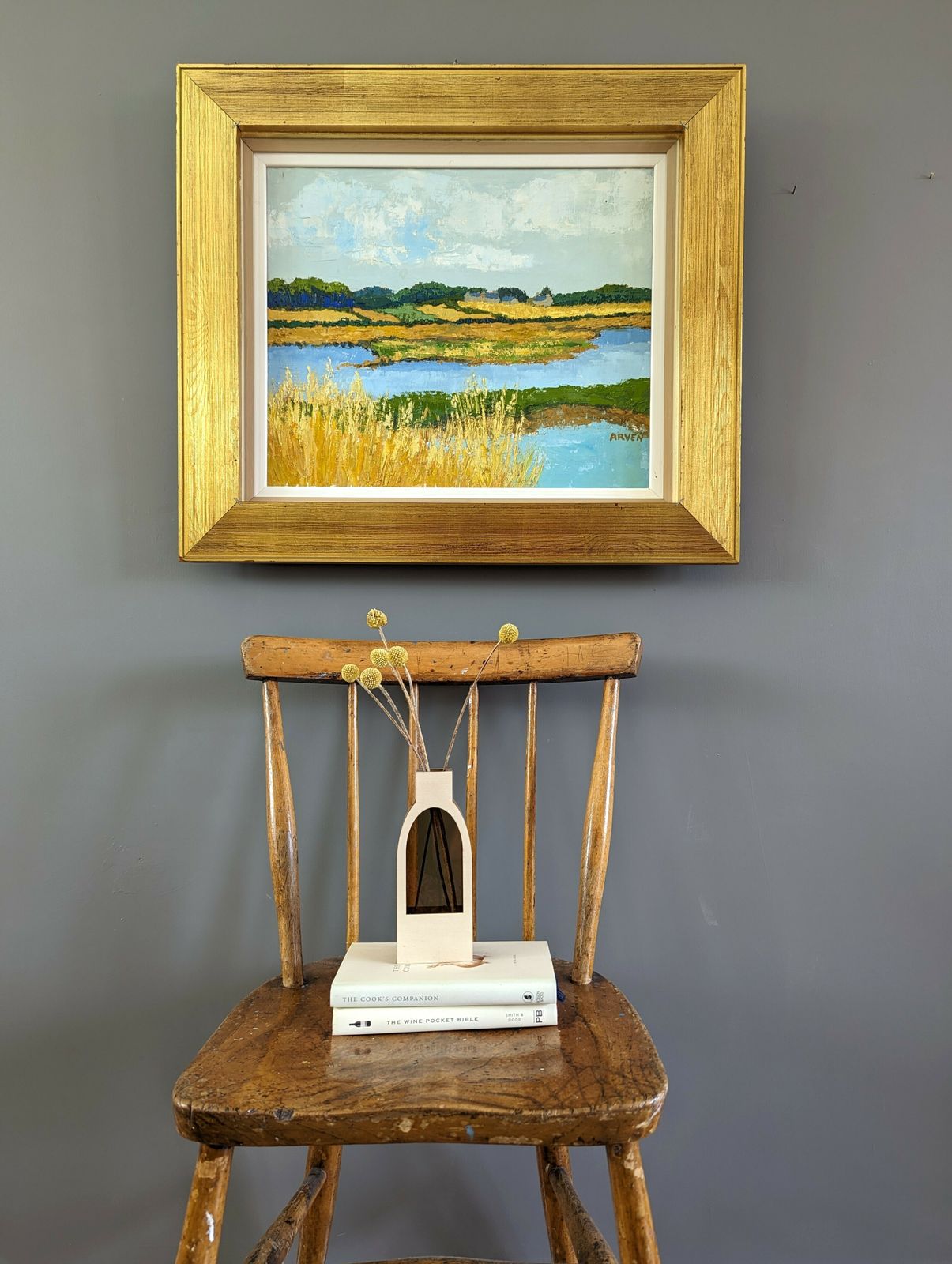 Golden Lake Oil Painting photo furniture