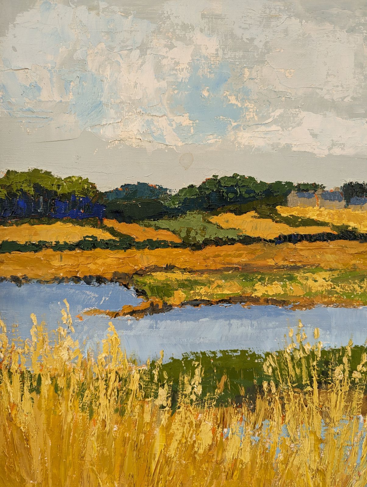 photo for sale Golden Lake Oil Painting