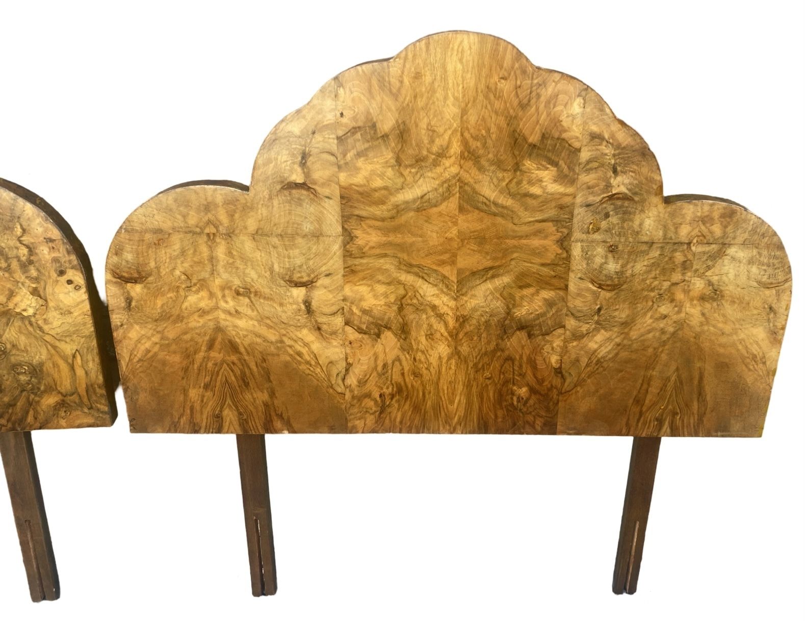 Pair Of Art Deco Single Cloud Shaped Headboards photo vintage
