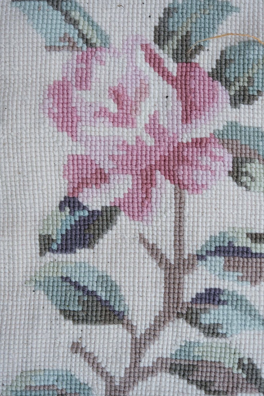 Needlepoint Rug, French Floor Covering, Farmhouse Decor photo buy