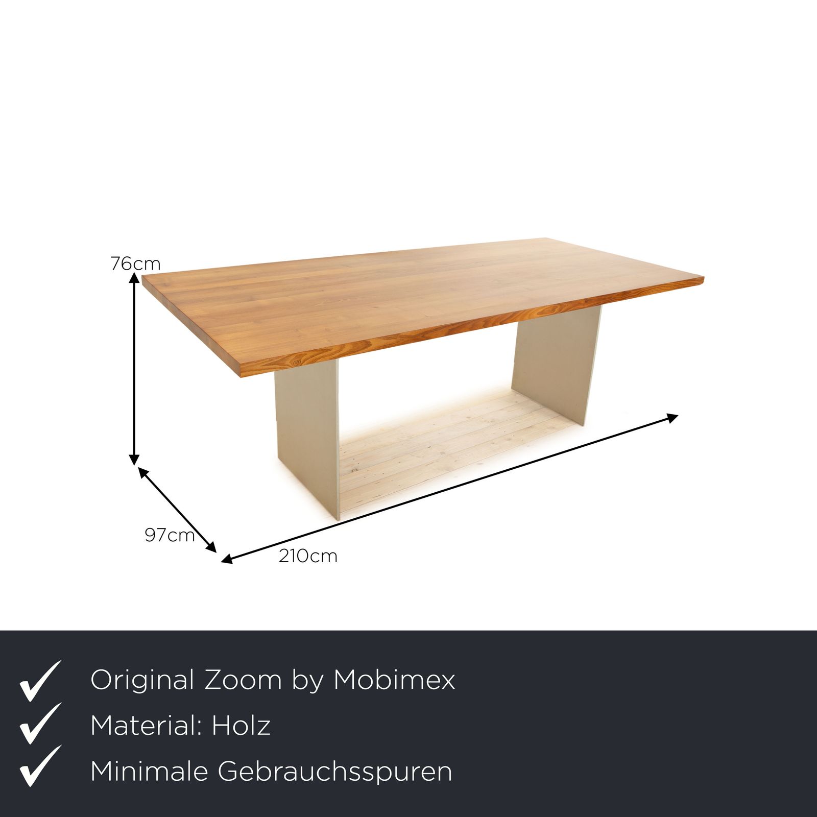 Table à manger Zoom by Mobimex Trix en bois brun, 210 x 76 x 97 cm photo furniture