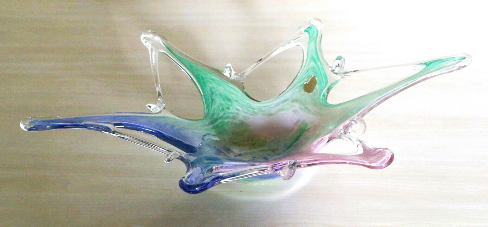 Large Murano Glass Bowl Freeform Italian Organic Mid Century Modern Mcm photo buy