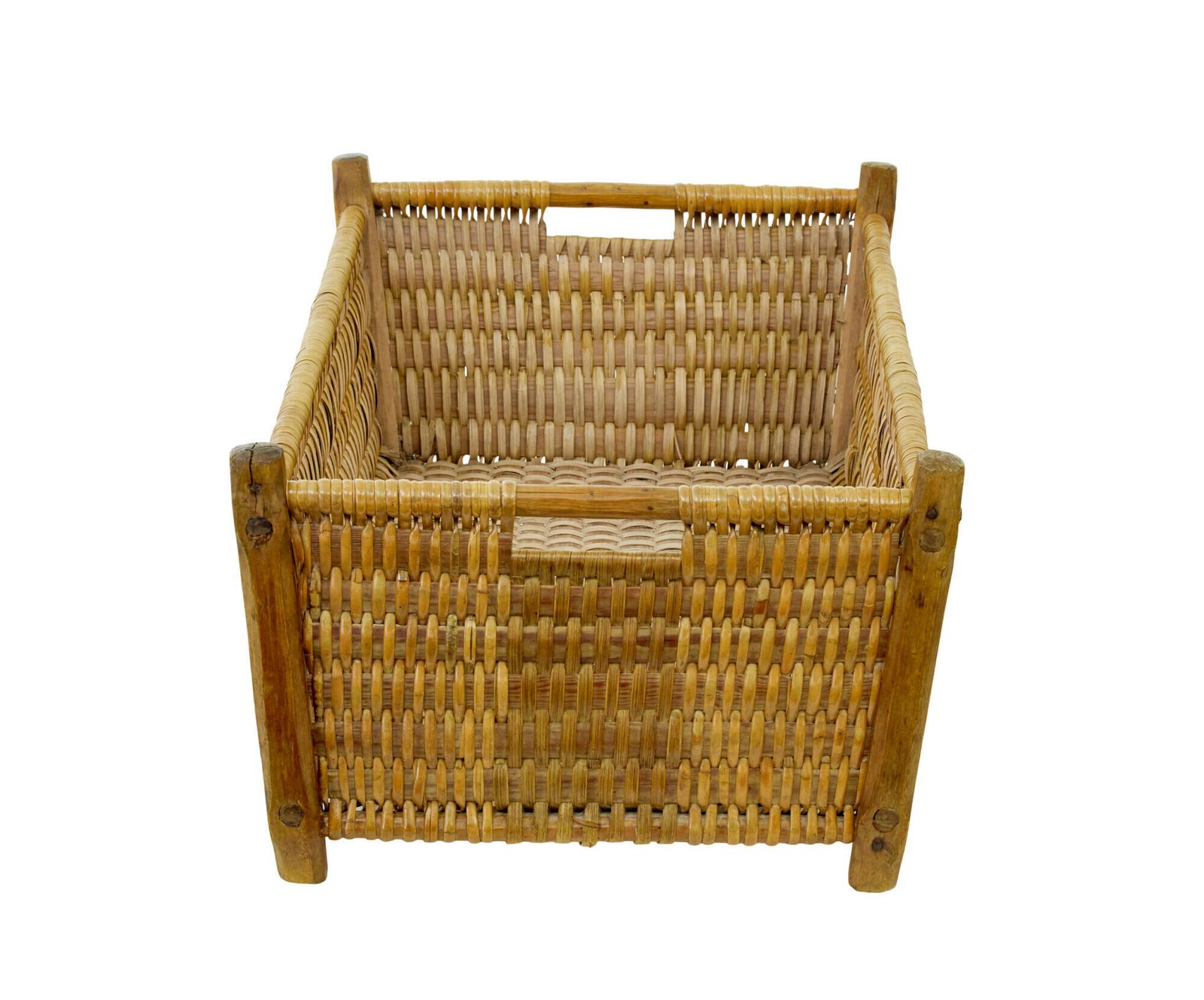 19th Century Scandinavian Woven Pine Basket photo Home Decor