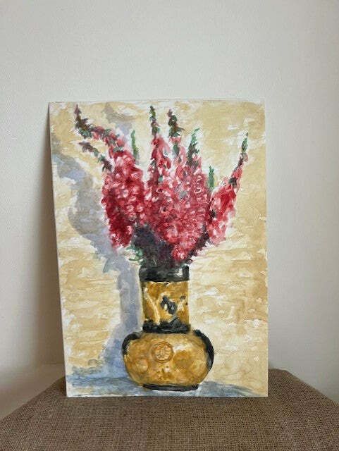 Floxgloves In A Vase, 1900s, Antique