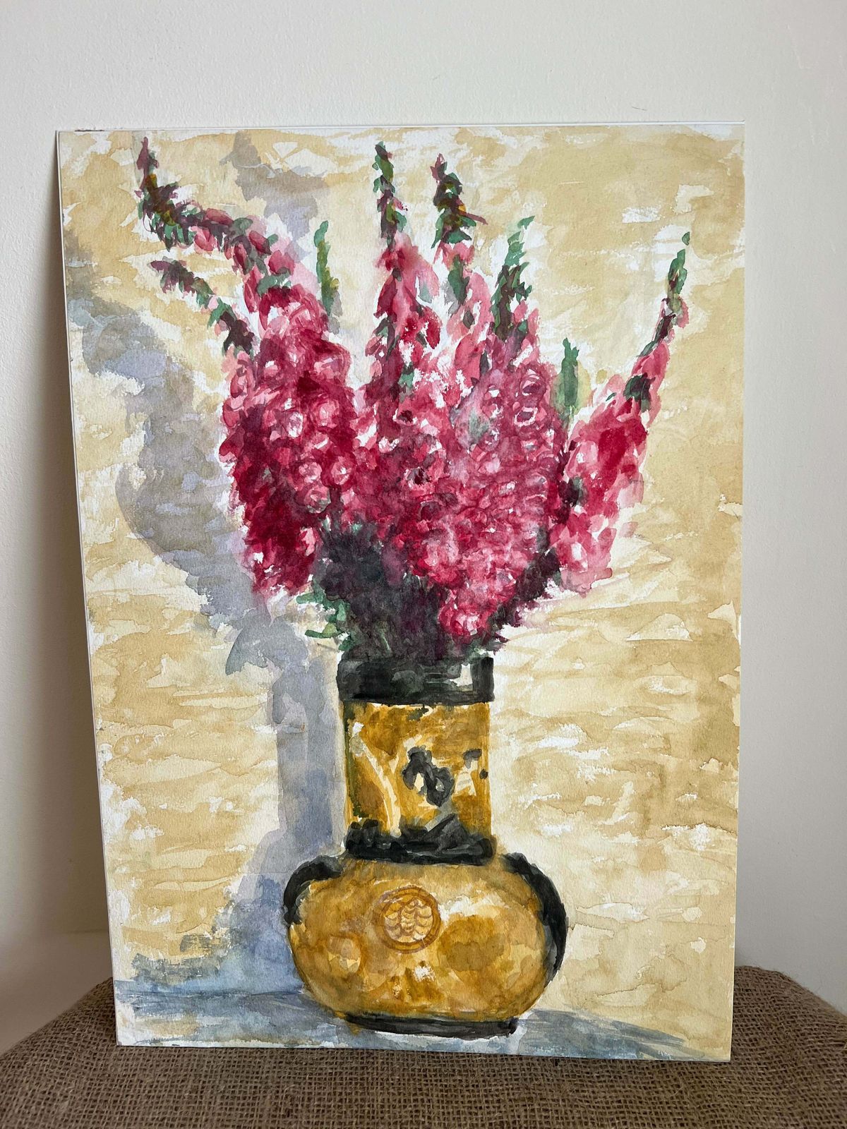 Floxgloves In A Vase, 1900s, Antique photo Art