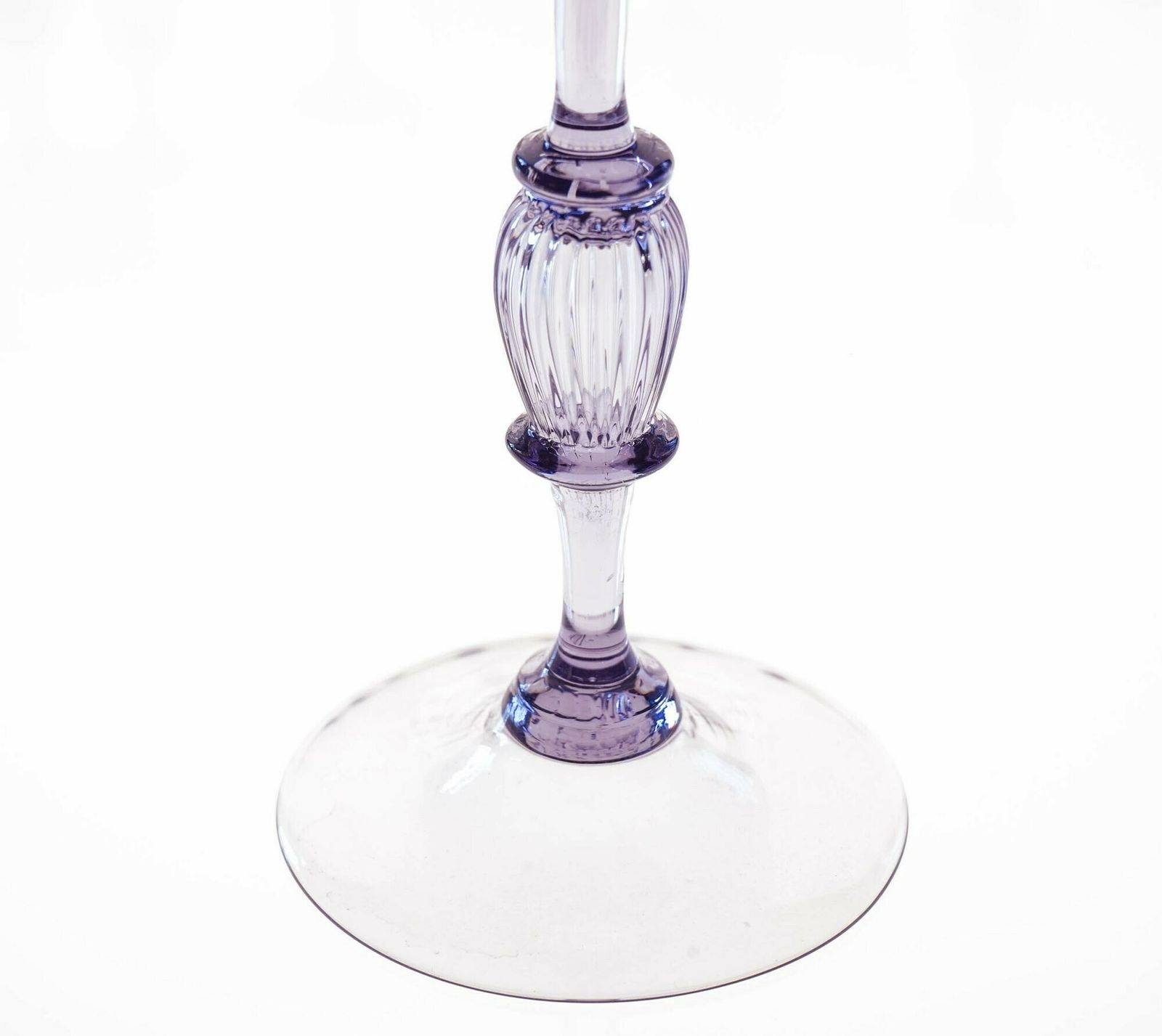 photo vintage Twelve Cenedese Wine Glass Set, Cyclamen Colour. Murano Glass. Masterpieces
