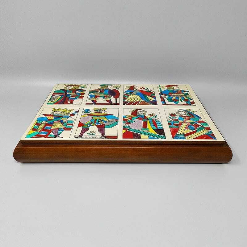 1960s Original Gorgeous Playing Cards Box By Piero Fornasetti In Excellent Condition. Made In Italy photo furniture