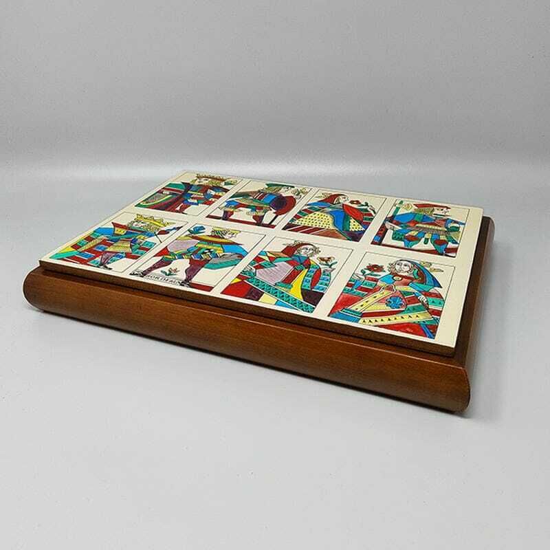1960s Original Gorgeous Playing Cards Box By Piero Fornasetti In Excellent Condition. Made In Italy photo Home Decor