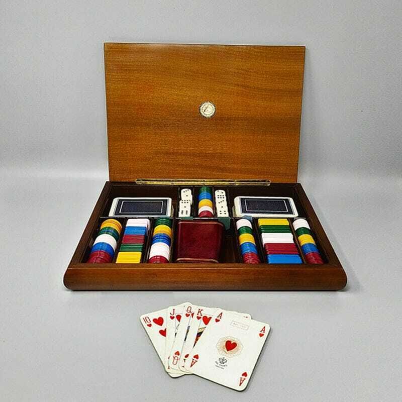 1960s Original Gorgeous Playing Cards Box By Piero Fornasetti In Excellent Condition. Made In Italy photo vinterior