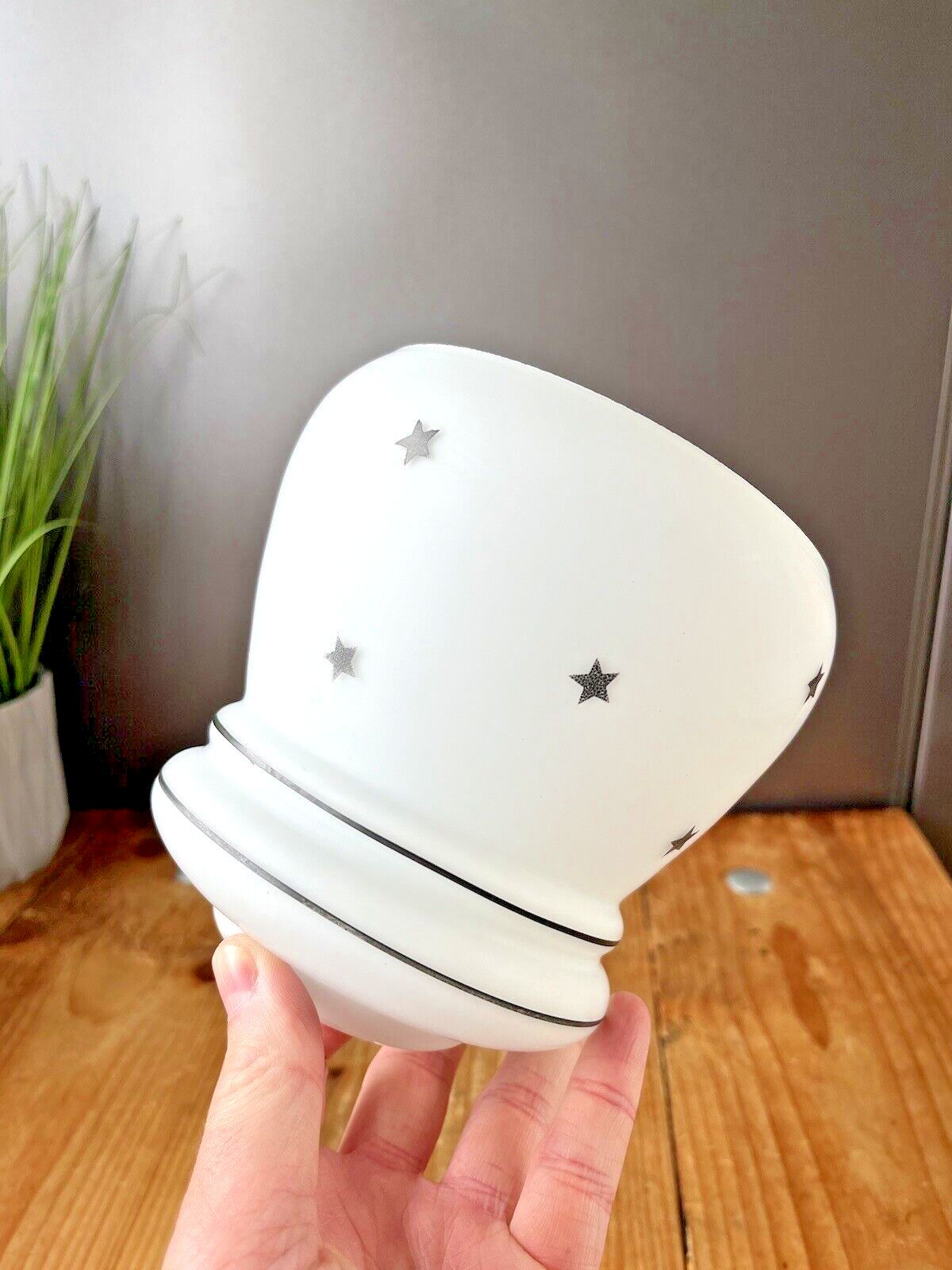 photo furniture Glass Art Deco Black & White Stars Light Shade Childrens Nursery Vintage Retro