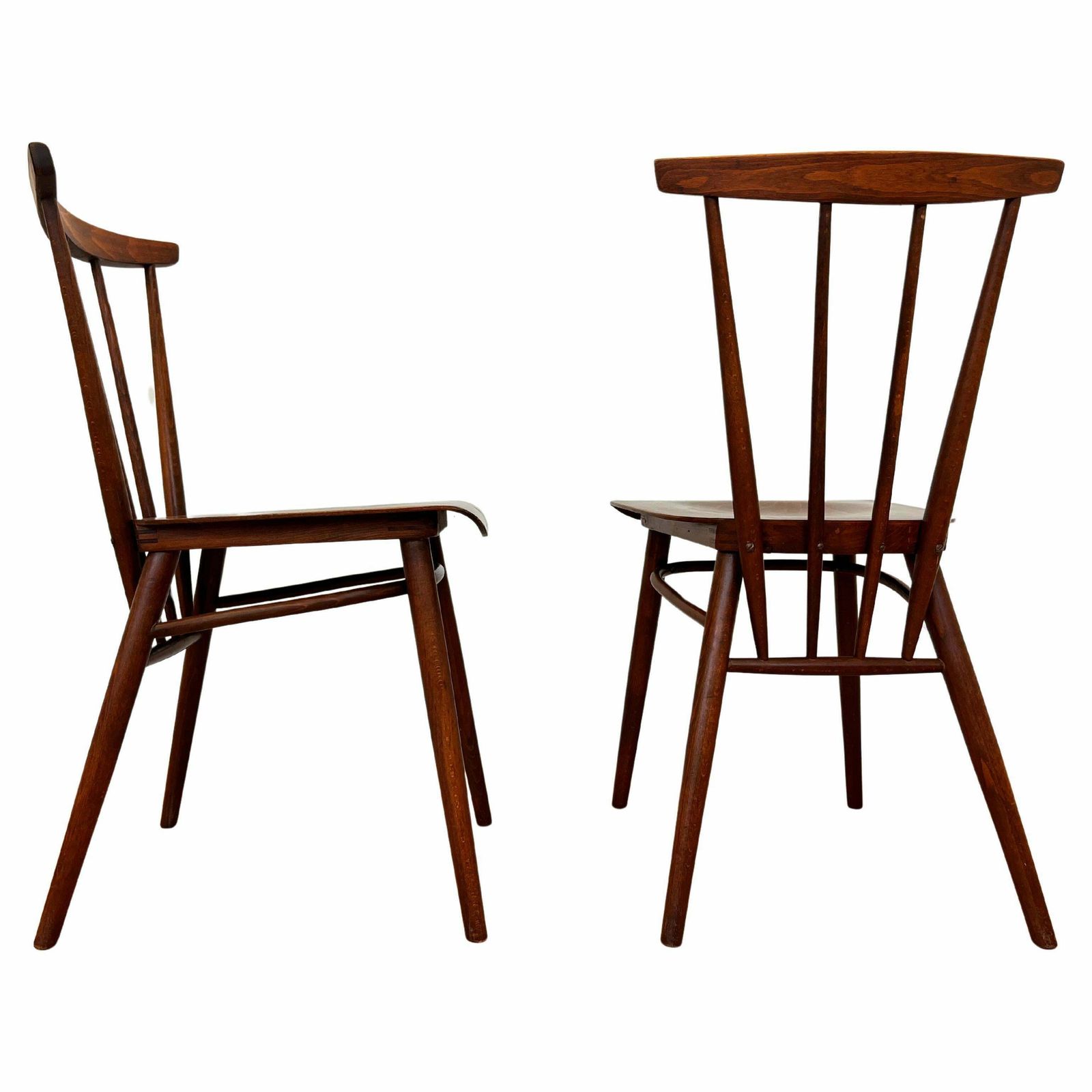 Set Of Four Mid Century Design Wooden Dining Chairs By Ton   1960s